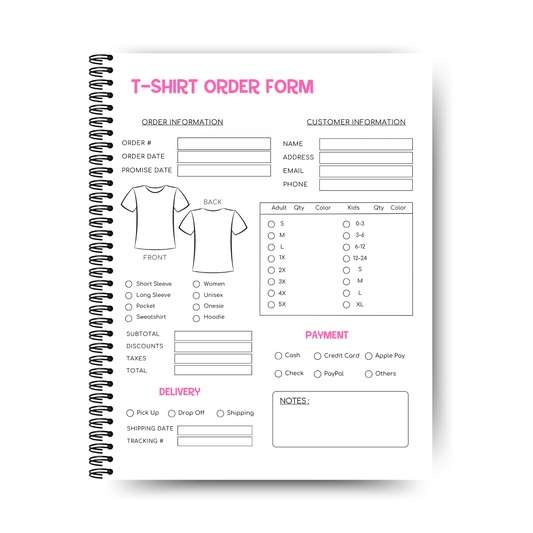 Shirts Orders Form