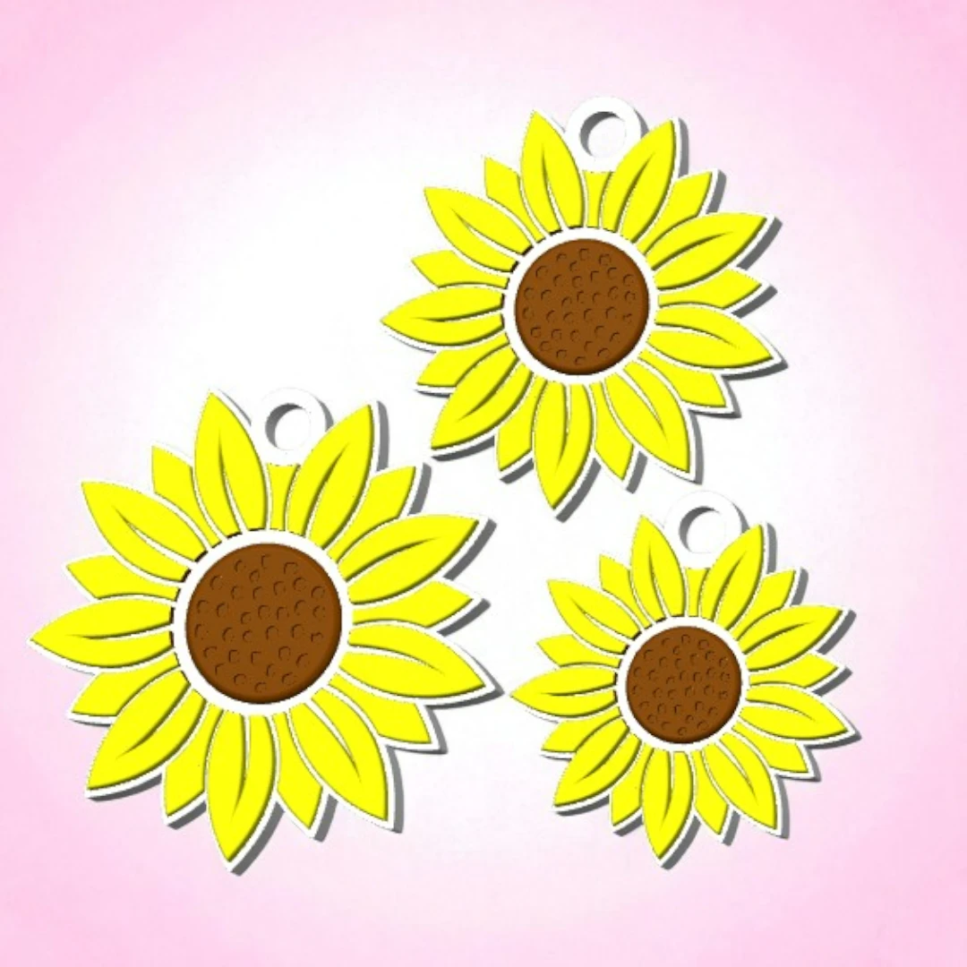 Flowers Keychain (Sunflower , Rose & Daisy)