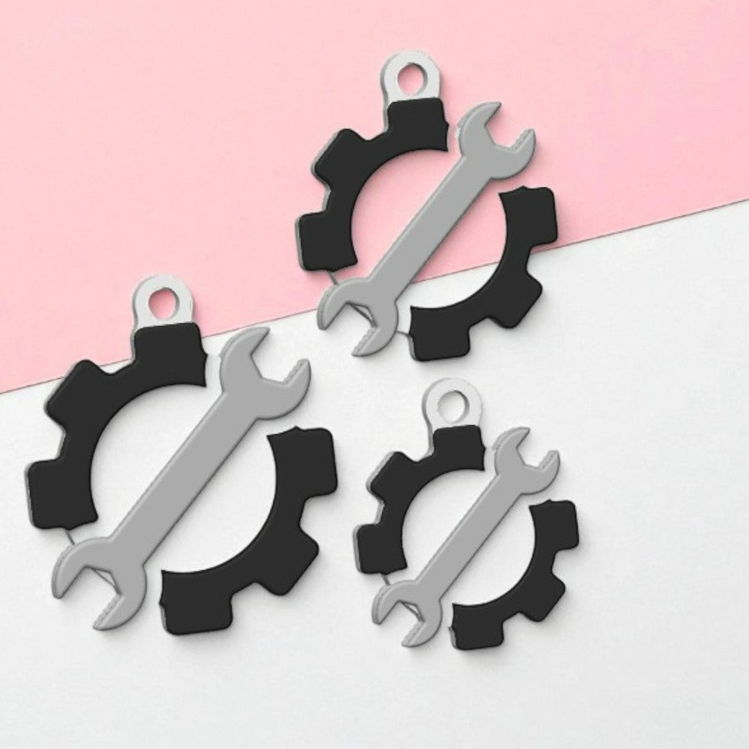 Gear & Wrench Keychain – Mechanical & Engineers