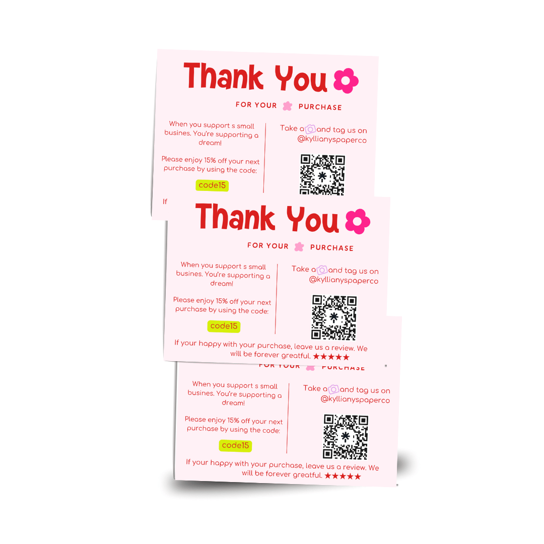 Thank You Card Discount & Qr