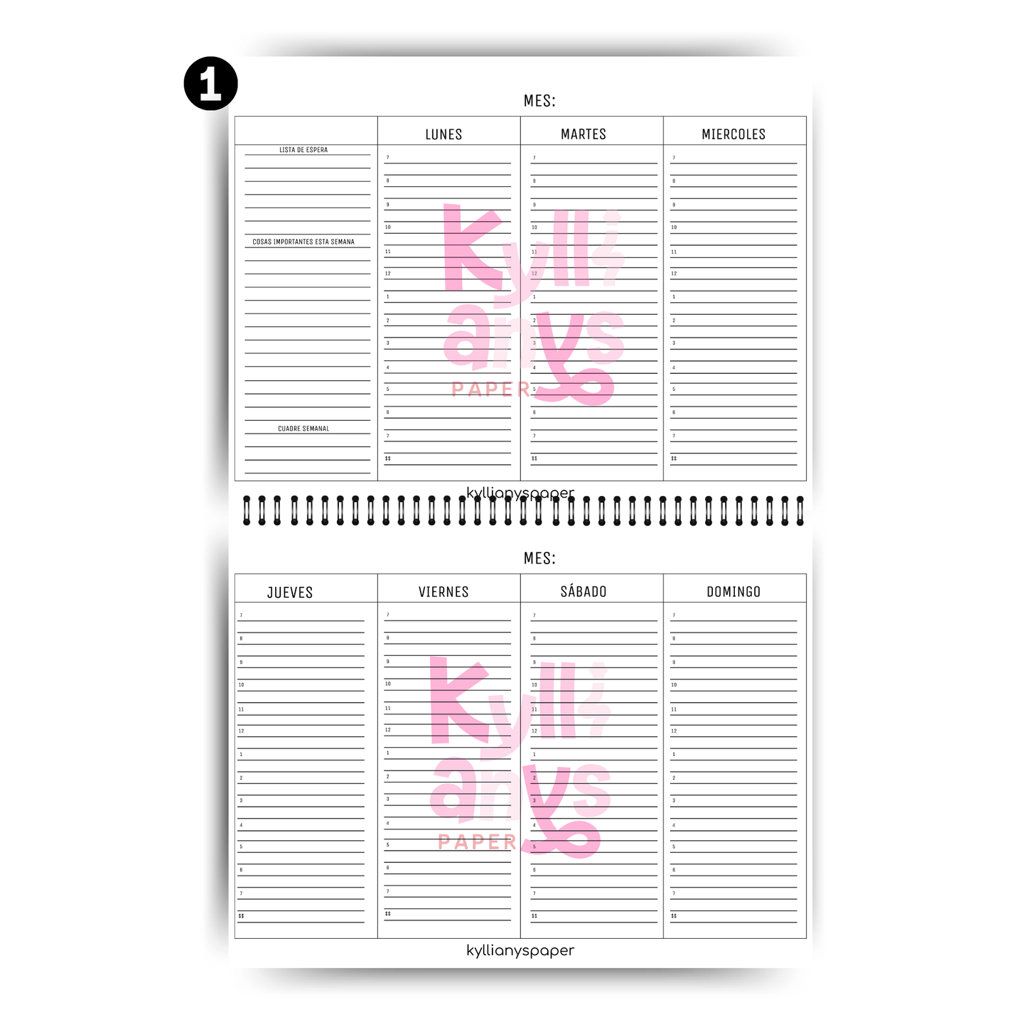 Weekly or 3 clients per day planner