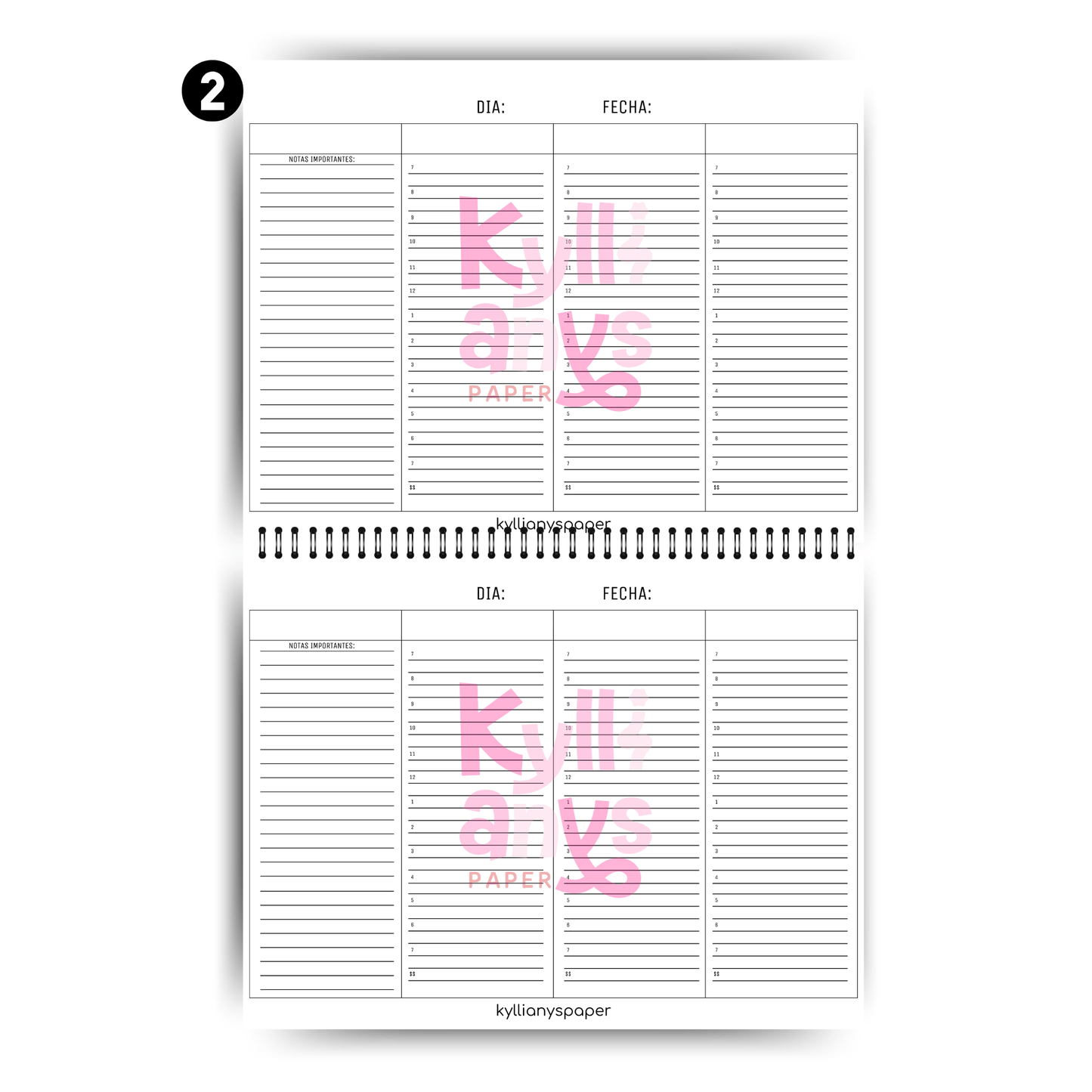 Weekly or 3 clients per day planner