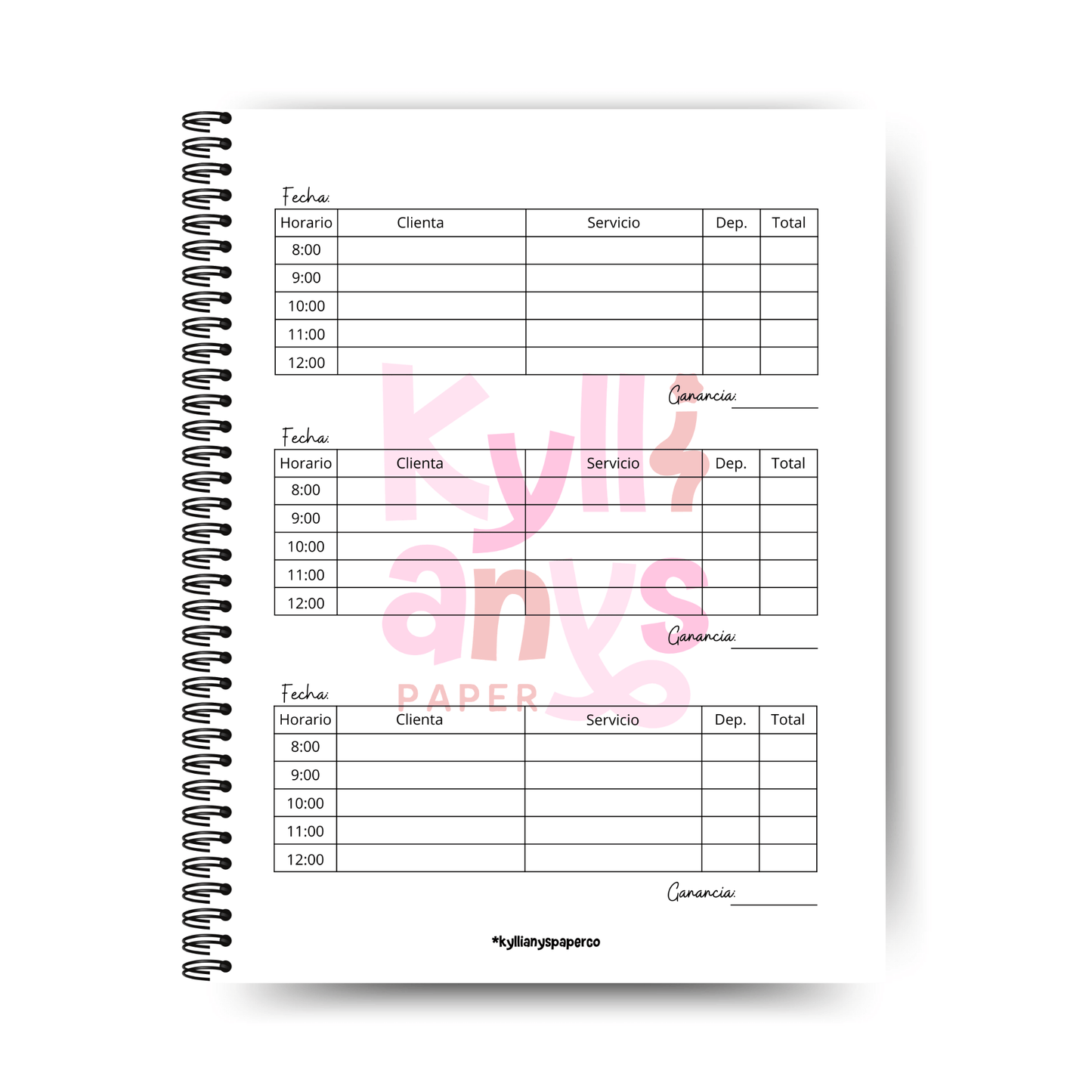 Weekly or 3 clients per day planner