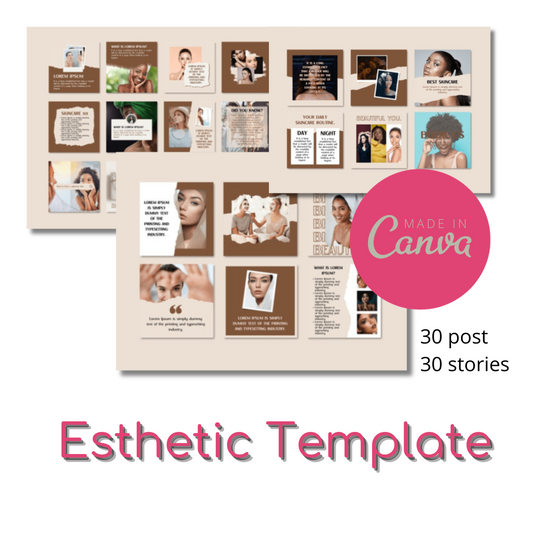 Esthethic Canva Template 60 Post + 60 Stories