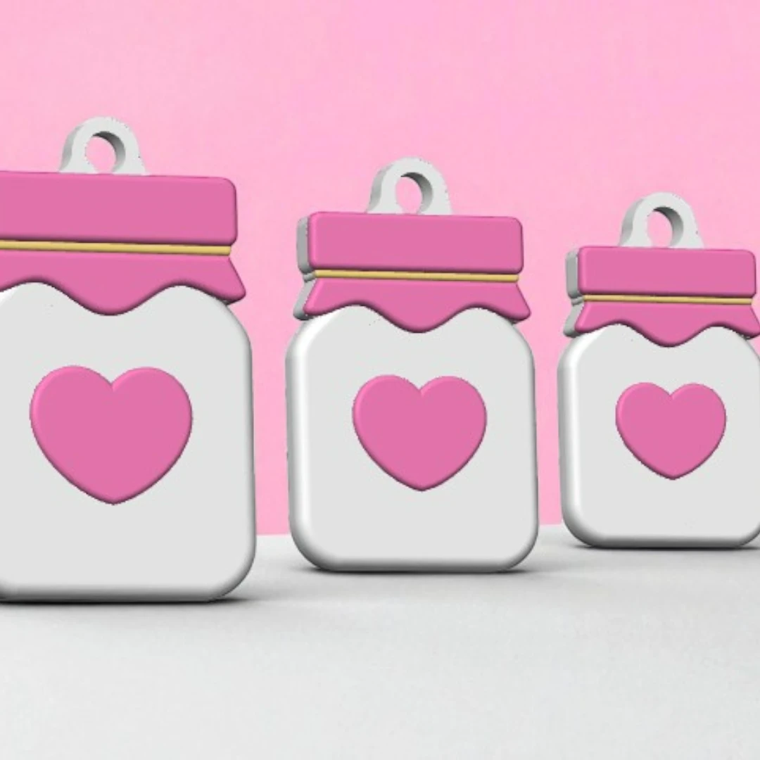 Heart Jar Acrylic Keychain | Kawaii Love Accessory