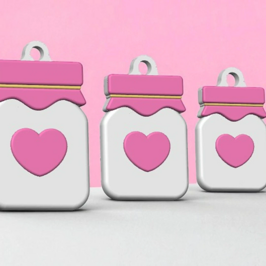 Heart Jar Acrylic Keychain | Kawaii Love Accessory