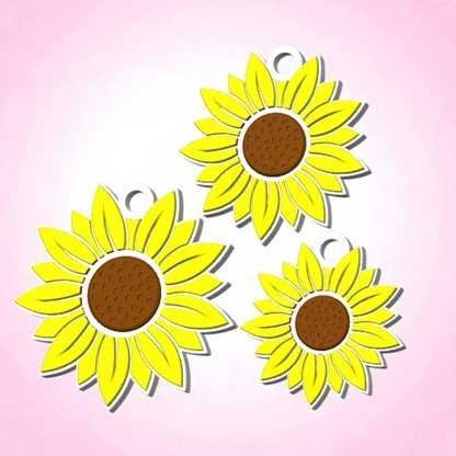 Flowers Keychain (Sunflower , Rose & Daisy)