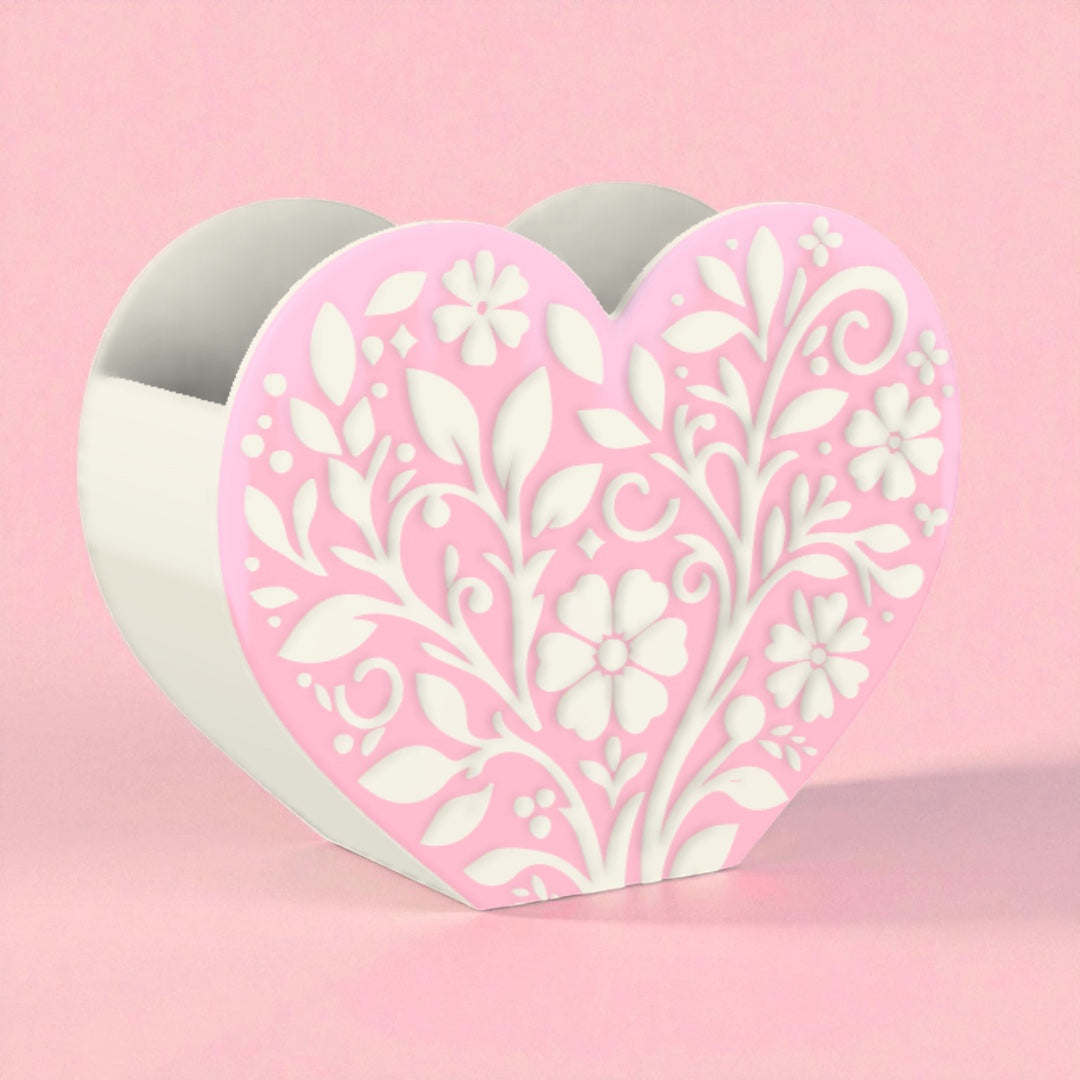 Heart Flower Pen Holder