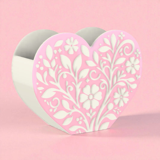 Heart Flower Pen Holder
