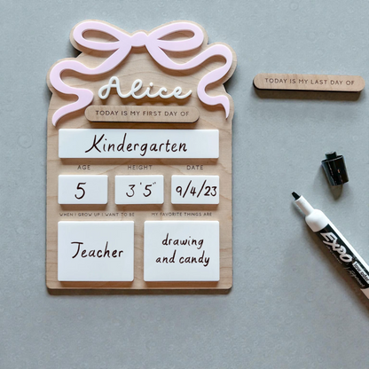 Personalized First & Last Day of School Reusable Sign
