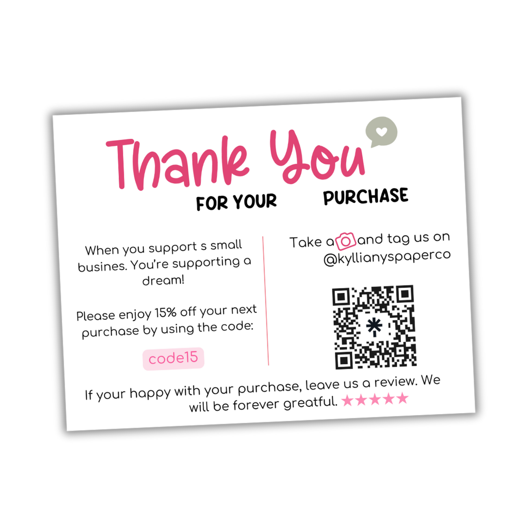 Thank You Card Discount & Qr